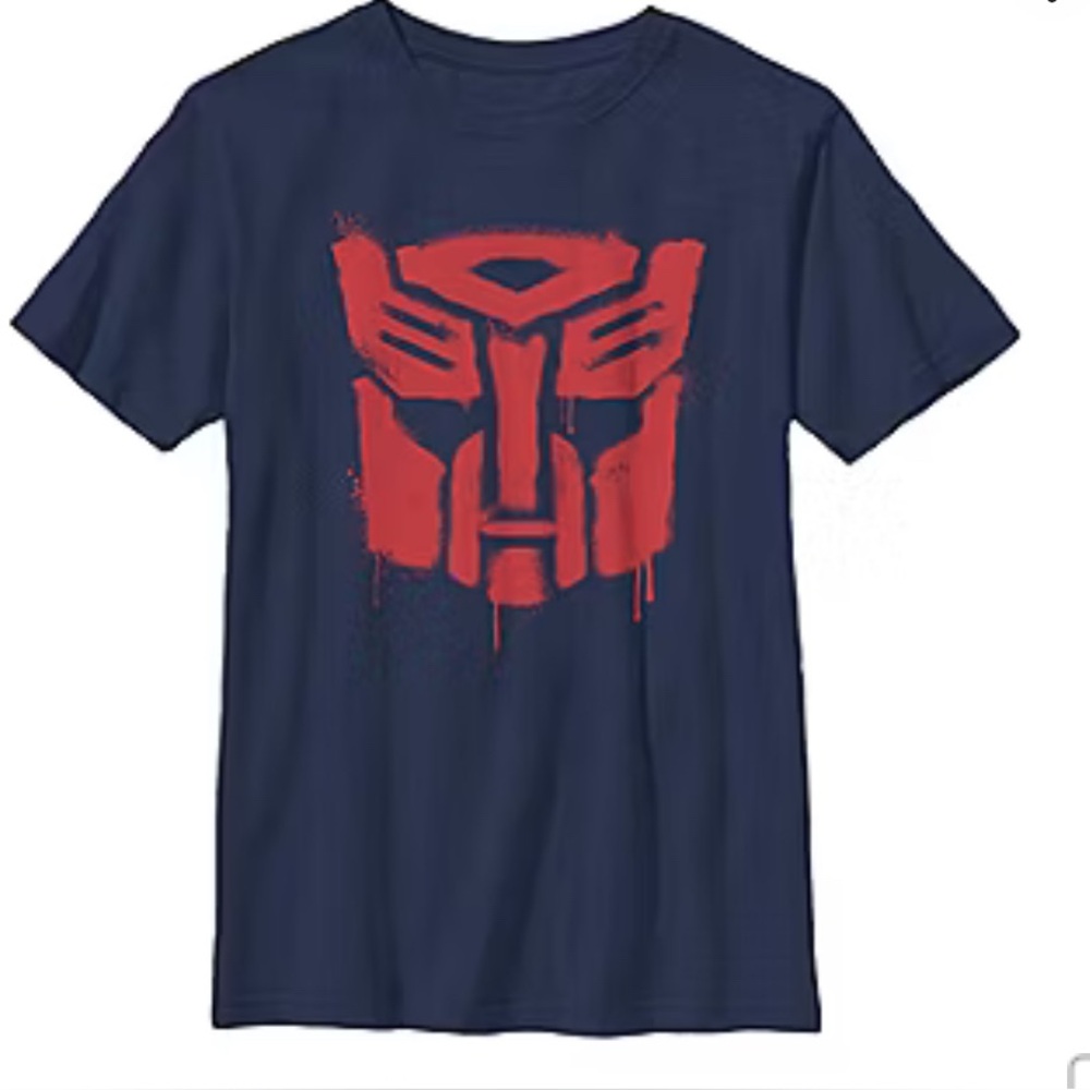 Boys Drippy Autobot Crew Neck Short Sleeve Transformers Graphic T-Shirt YXL New